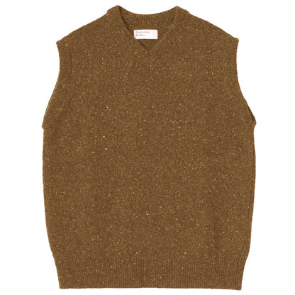 Universal Works Sweater Vest Wool Fleck - Brown