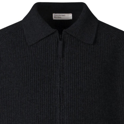 Universal Works Zip Cardigan Eco Wool - Black