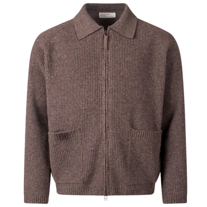 Universal Works Zip Caridgan Eco Wool - Tawny