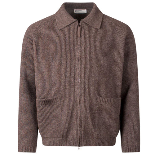 Universal Works Zip Caridgan Eco Wool - Tawny