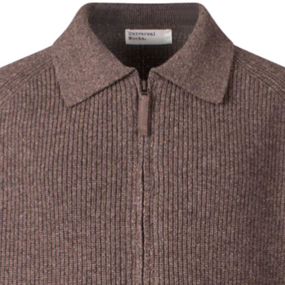 Universal Works Zip Caridgan Eco Wool - Tawny