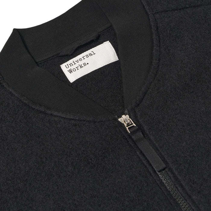 Universal Works Zip Waistcoat Wool Fleece - Black