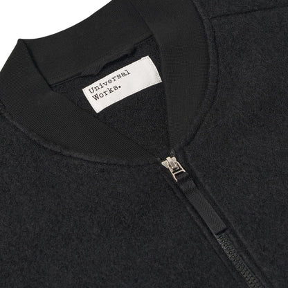 Universal Works Zip Waistcoat Wool Fleece - Black