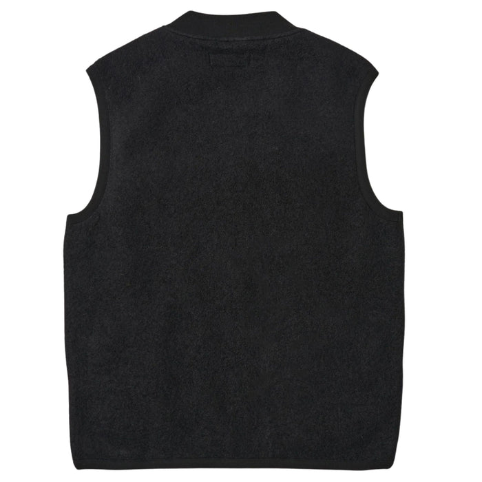 Universal Works Zip Waistcoat Wool Fleece - Black
