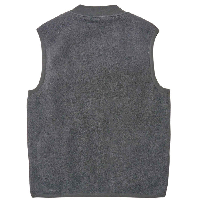 Universal Works Zip Waistcoat Wool Fleece - Grey Marl