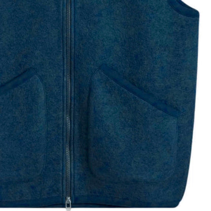 Universal Works Zip Waistcoat Wool Fleece - Indigo