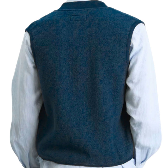 Universal Works Zip Waistcoat Wool Fleece - Indigo