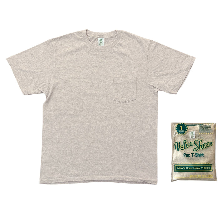 Velva Sheen Short Sleeve Crew Neck T-Shirt W/Pocket - Oatmeal
