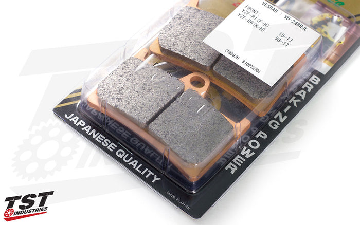 Improve the braking performance on your Yamaha sportbike with the Vesrah RJL Front Brake Pads.