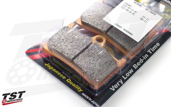Improve your Yamaha's braking performance with the Vesrah SRJL XX Front Brake Pads.