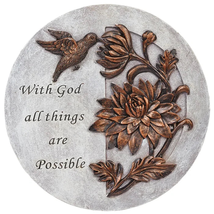 With God All Things Are Possible Garden Stepping Stone 9" | Roman
