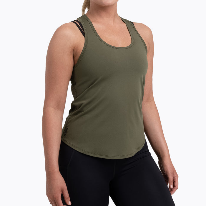 The REP Fitness Women's Clio Tank Top in Olive front