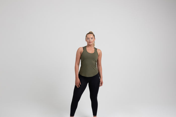 The REP Fitness Women's Clio Tank Top in Olive front