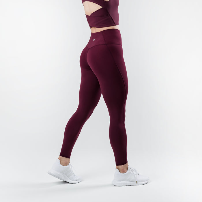 The REP Fitness Women's Eos Legging in Wine back