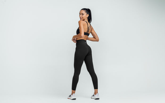 The REP Fitness Women's Hera Legging in Black back/side pose