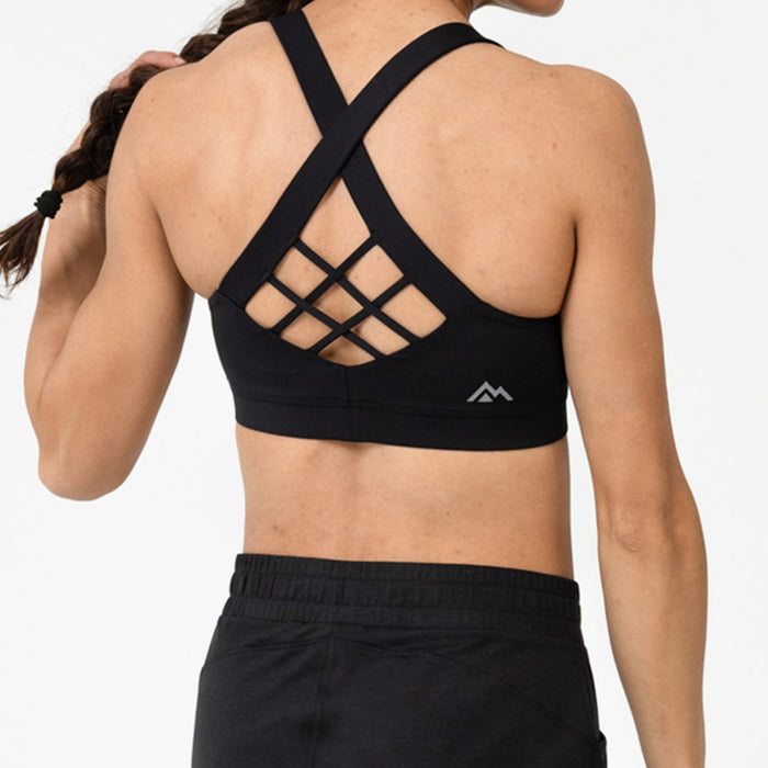 The REP Fitness Women's Lattis Sports Bra in Black back