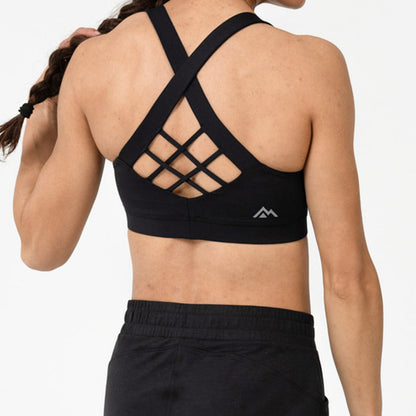 The REP Fitness Women's Lattis Sports Bra in Black back