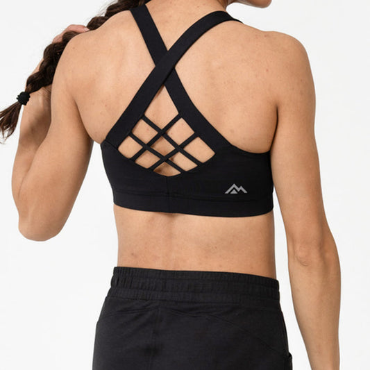 The REP Fitness Women's Lattis Sports Bra in Black back