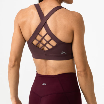 The REP Fitness Women's Lattis Sports Bra in Cocoa Powder back