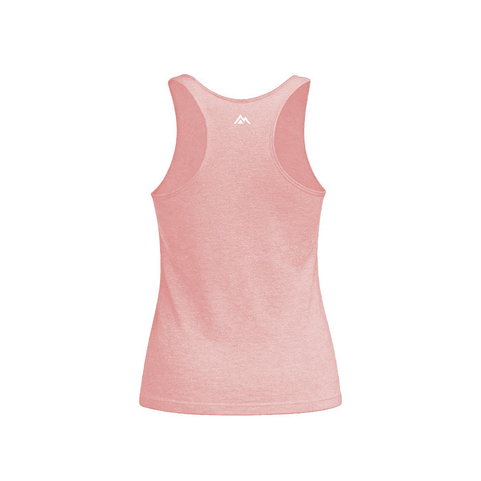 The REP Fitness Women's Rise Tri-Blend Tank in Heather Rose/Blue back