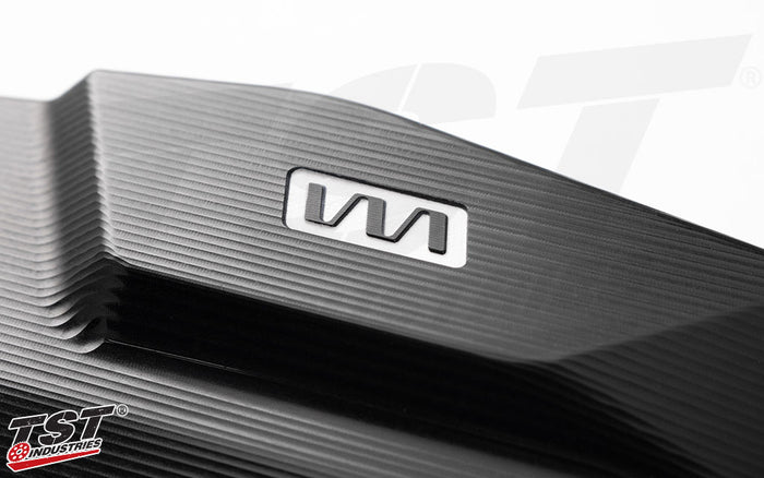 Laser etched logos. - MotoAmerica Edition shown