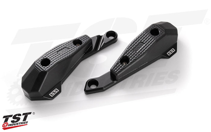 Dual mounting point brackets provide increased rigidity and protection.