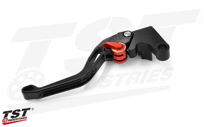 Two finger (shorty) lever length aids in riding performance and durability during a crash or fall.