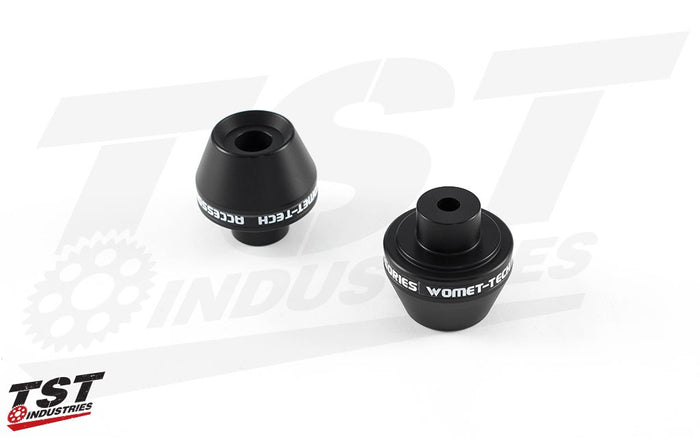 High quality delrin sliders aid in preventing damage to your forks, rotors, and fork bottoms in the event of a crash or slide.