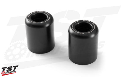 Robust delrin sliders provide initial impact absorption and a consumable sliding surface.