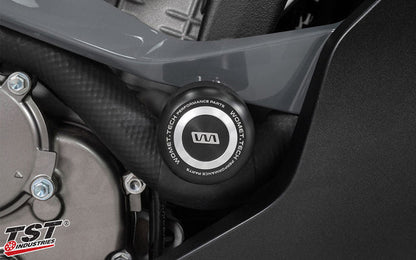Womet-Tech Frame Slider Crash Protection for the 2019+ Kawasaki ZX6R. (Silver Slider Cap Sold Separately)