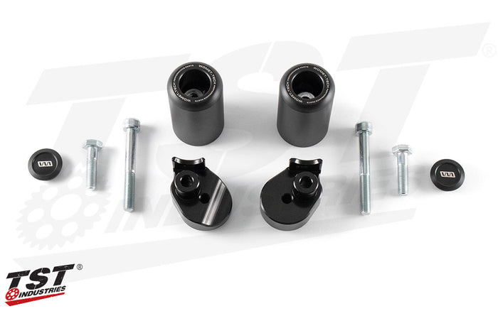 Womet-Tech Frame Sliders for Yamaha R3 2019-2024 - Street version shown.