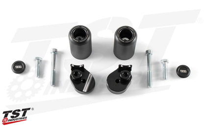 Womet-Tech Frame Sliders for Yamaha R3 2019-2024 - Street version shown.