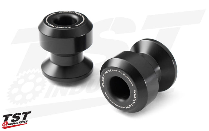 Womet-Tech Swingarm Spool Sliders for 2009-2019 BMW S1000RR or 2014+ BMW S1000R.