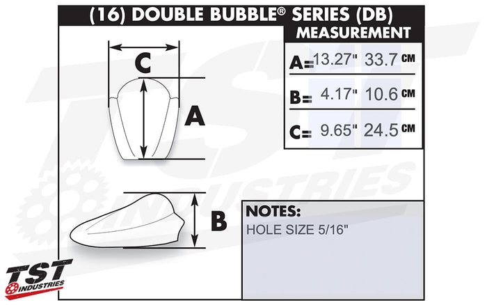 Zero Gravity provides specific measurements for their Aprilia RS 660 Double Bubble Windscreen.
