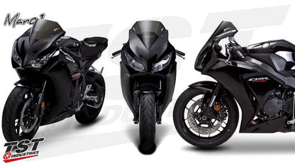 Honda CBR1000RR with a Zero Gravity Marc 1 windscreen.